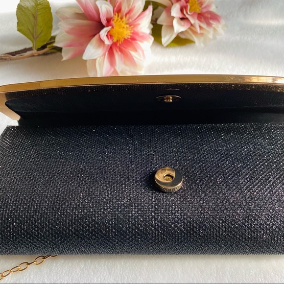 Black Luxe Clutch with Gold Detail - Picture 10 of 10